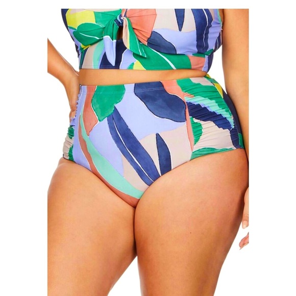 Artesands L’avana Botticelli Colorful High Waist Swim Bikini Bottoms Plus SZ 18 - Picture 1 of 12